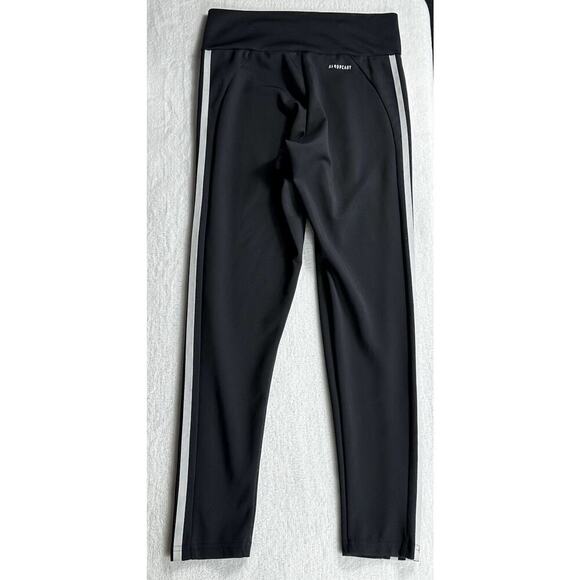 Adidas  Aeroready 3-Stripes High Rise 7/8 Sport Black Women’s Small Leggings - Picture 2 of 7